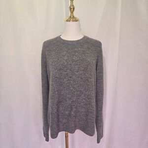 Old Navy Charcoal Gray Knit Sweater Long Sleeve Ribbed Hem Womens L